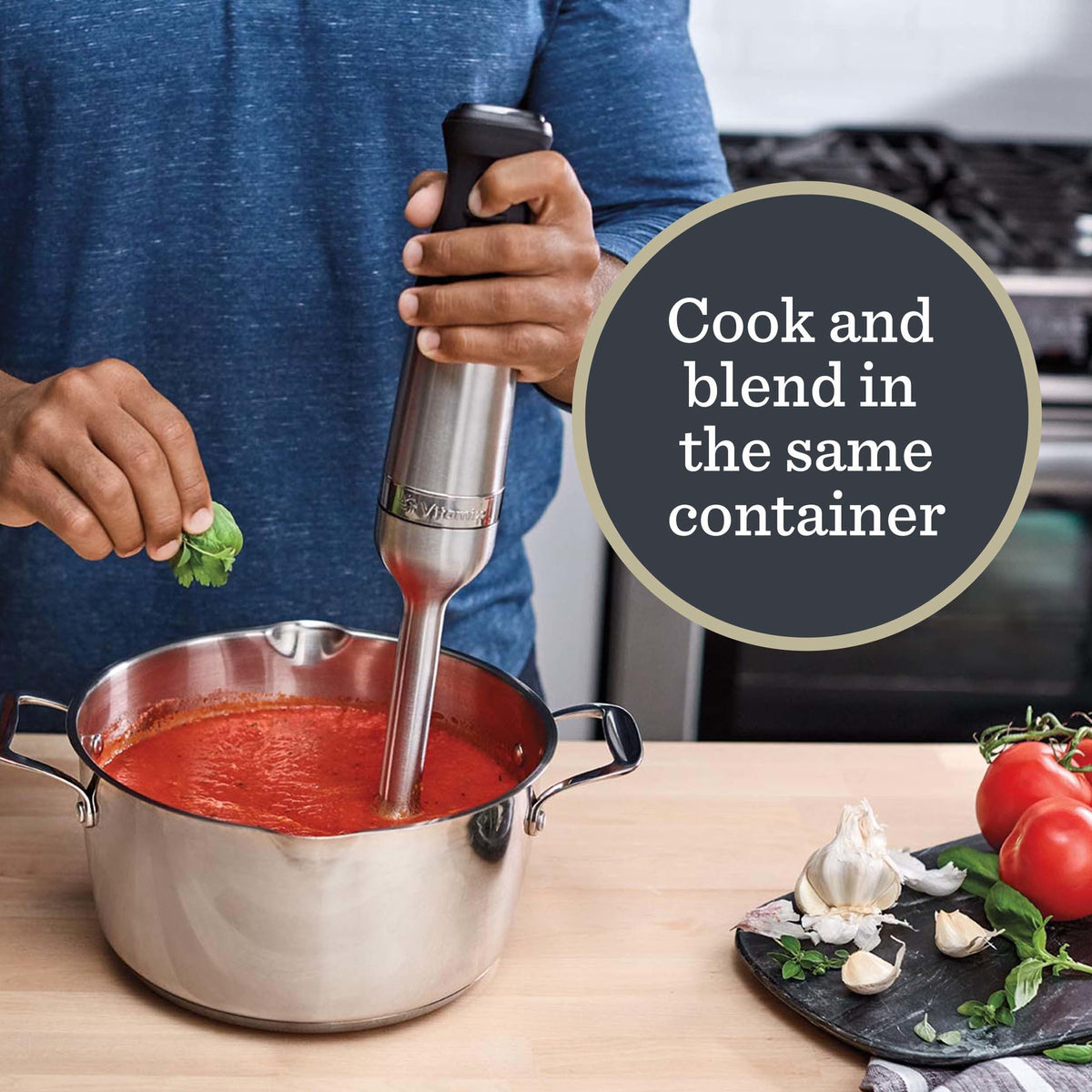 Vitamix compact design suited for small kitchens or travel blending.
