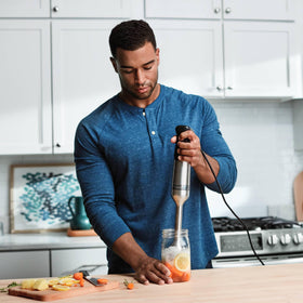 Vitamix immersion blender bell guard close-up showing protection