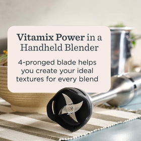 Vitamix 5-Speed Immersion Blender blending soups directly in pot.