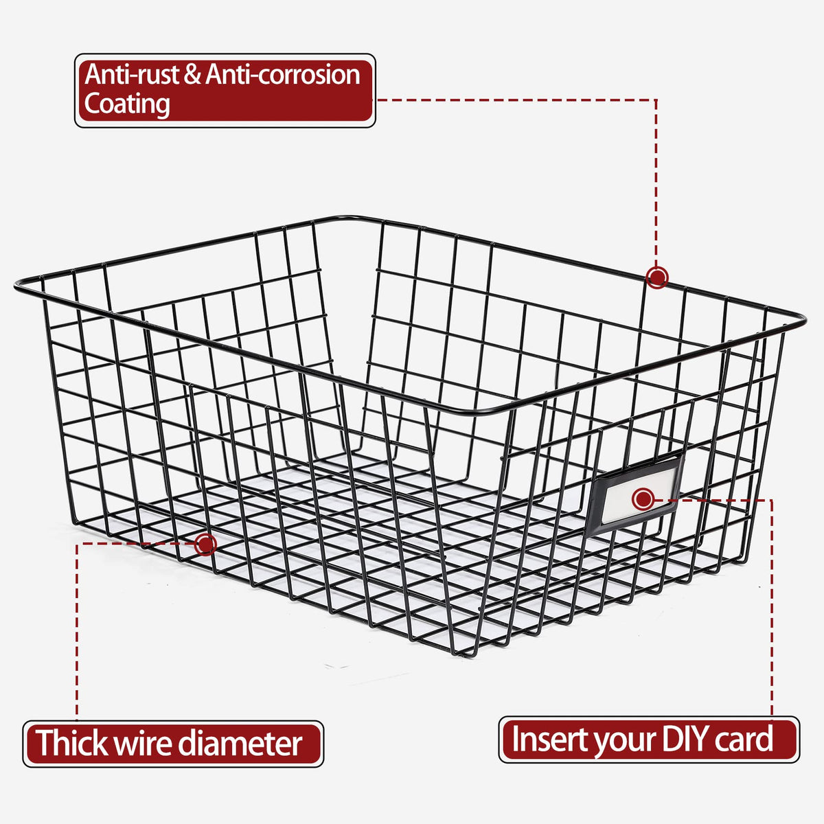 VITEVER 6-pack xlarge wire basket on door highlights easy access.