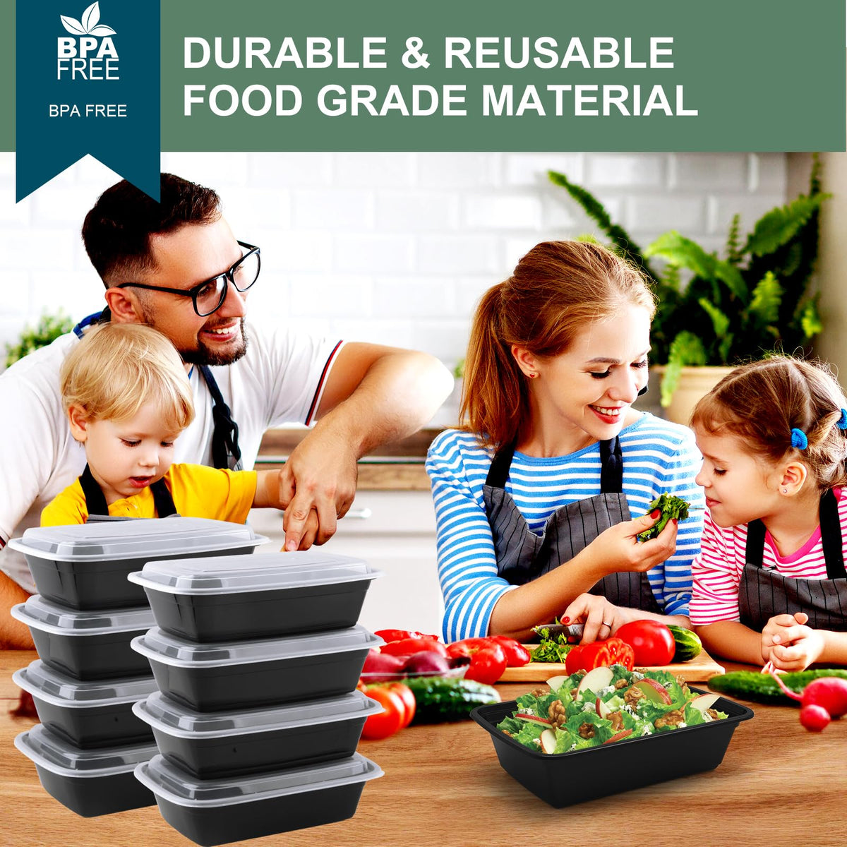 Vivigu top-rack dishwasher-safe containers after meal prep.