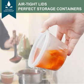 Vivigu freezer-safe container keeps leftovers securely sealed for meal prep.