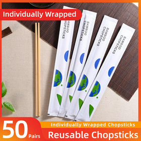 VIWIK bamboo chopsticks, individually wrapped for hygienic on-the-go use