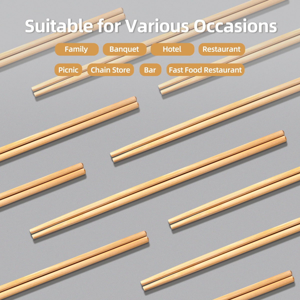 VIWIK bamboo chopsticks maintain uniform thickness for consistent handling