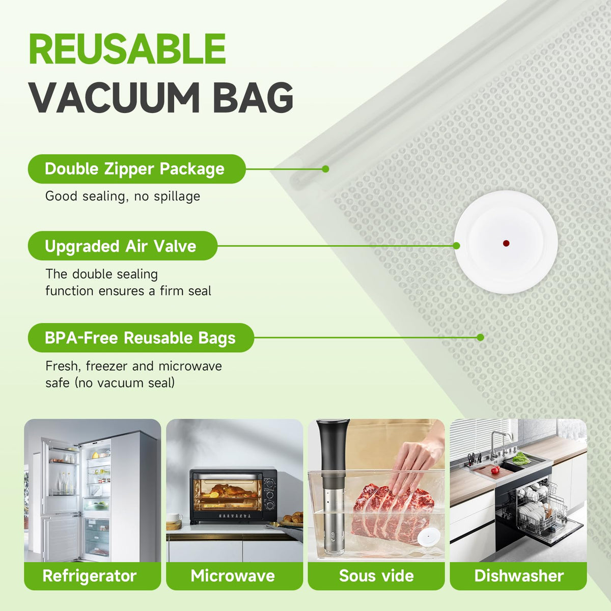 Vixino reusable bags help cut single-use plastics in kitchens.