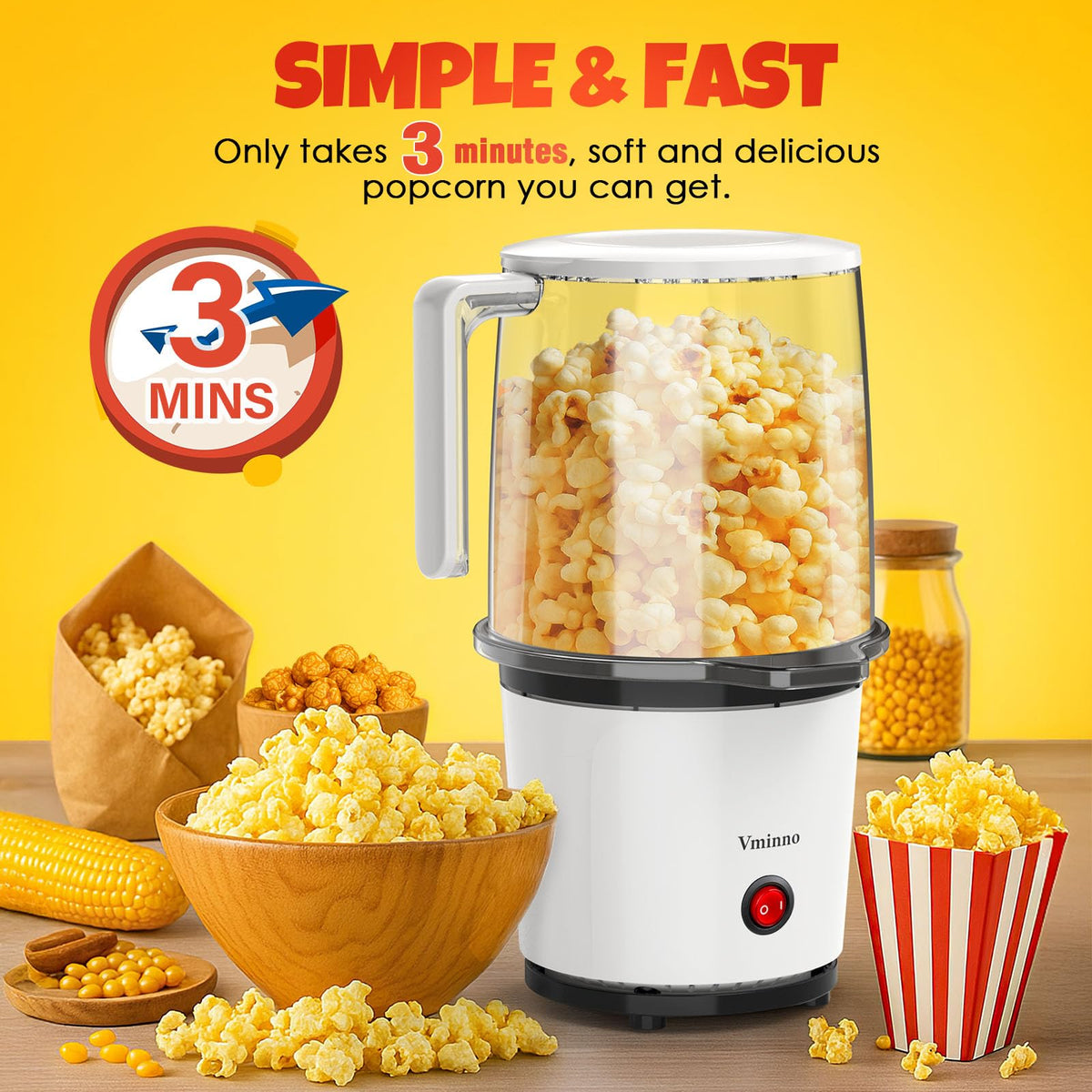 Vminno compact design fits small kitchens, dorms, and apartments.