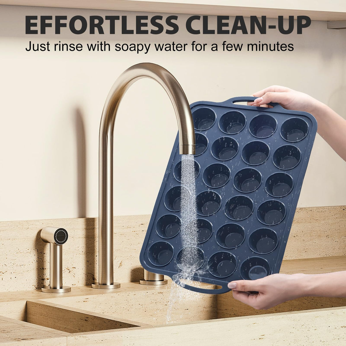 Vnray maximum 450°F silicone muffin pan handles high-heat baking