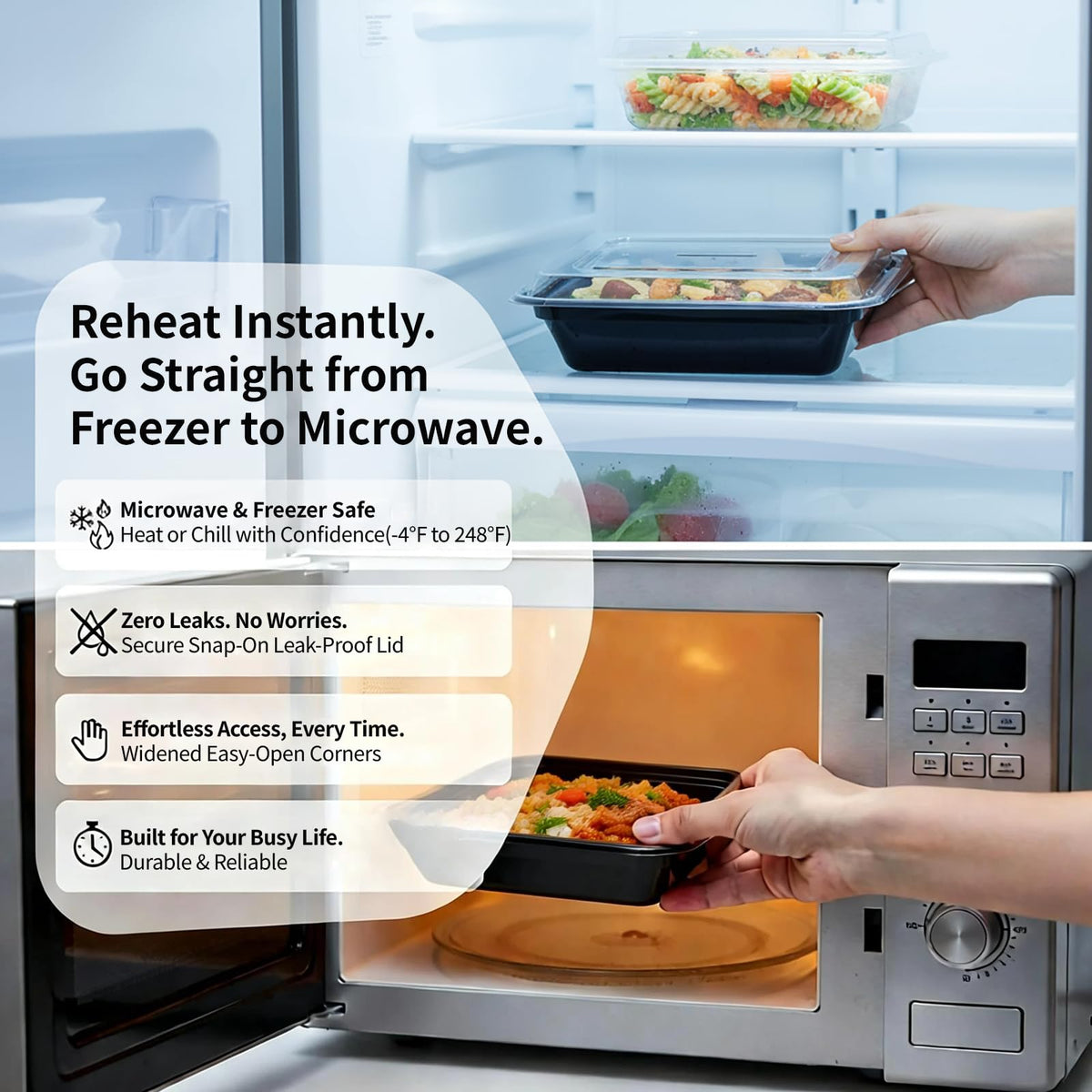 Voatree durable containers ideal for gym meals and camping trips.
