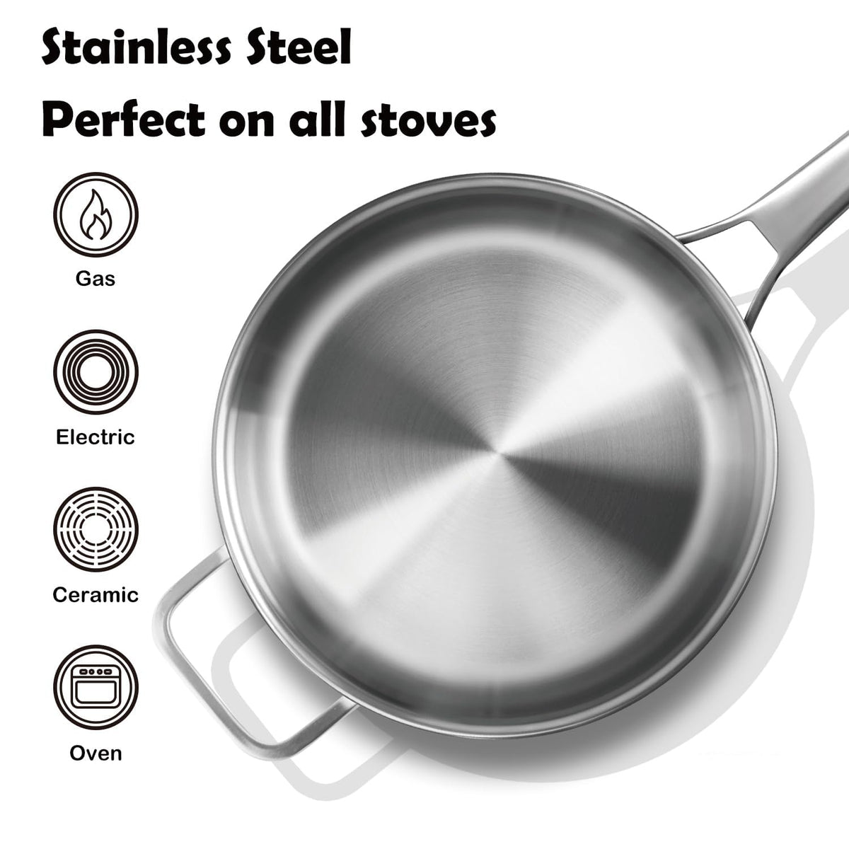 VocVoi pan on induction stove proving universal heat compatibility.