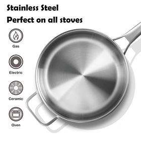 VocVoi pan on induction stove proving universal heat compatibility.
