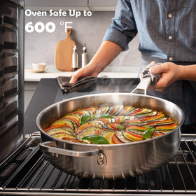 VocVoi Tri-ply stainless-steel-core ensures quick, even heat distribution for uniform cooking.