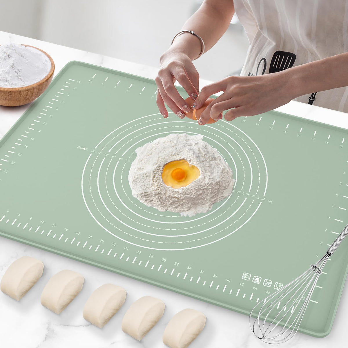 Volikos 32x24 roll area mat for smooth dough rolling.