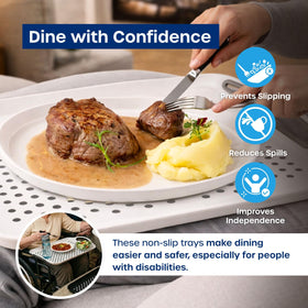 Volila large 15.5 by 11.5 inch tray featuring ergonomic handles