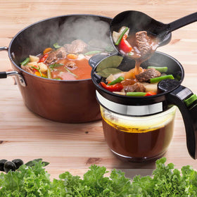 VONDIOR gravy separator built-in strainer removes fat and pulp quickly