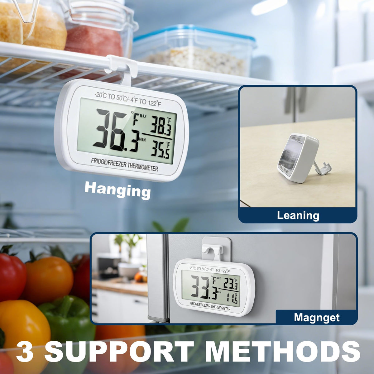 Vouloir IPX3 waterproof design resists moisture in fridge or freezer environments.