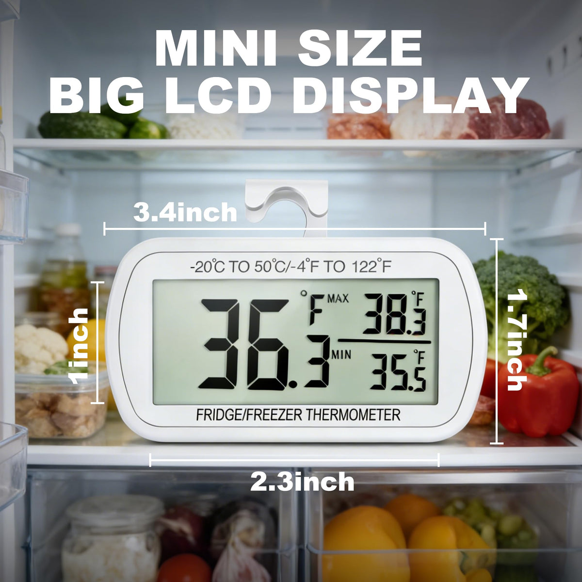 Vouloir thermometer with magnetic back sticks to metal surfaces for convenient placement.