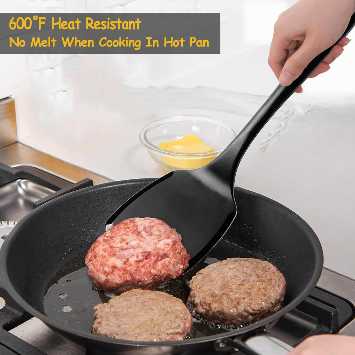 Vovoly dishwasher-safe spatula cleans quickly after cooking tasks.