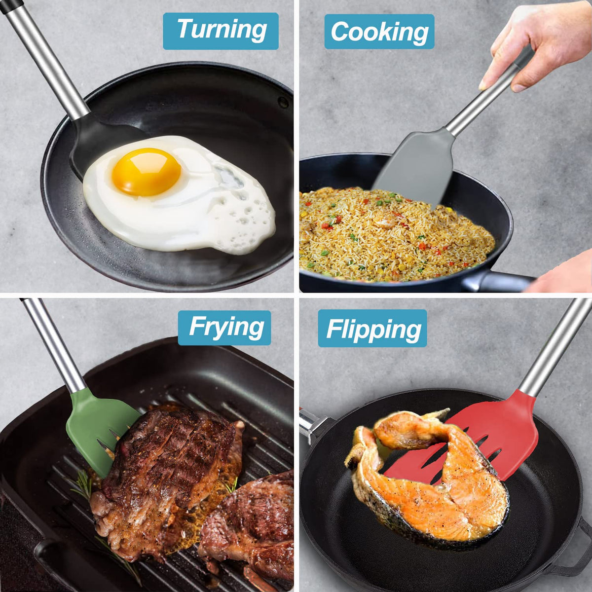 VOVOLY teal kitchen spatula collection for everyday cooking tasks