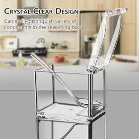 V·RESOURCING clear seasoning box suitable for salt, pepper, sugar, and spices.