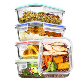 Vtopmart 22oz glass container with airtight lids for mess-free meals on the go.