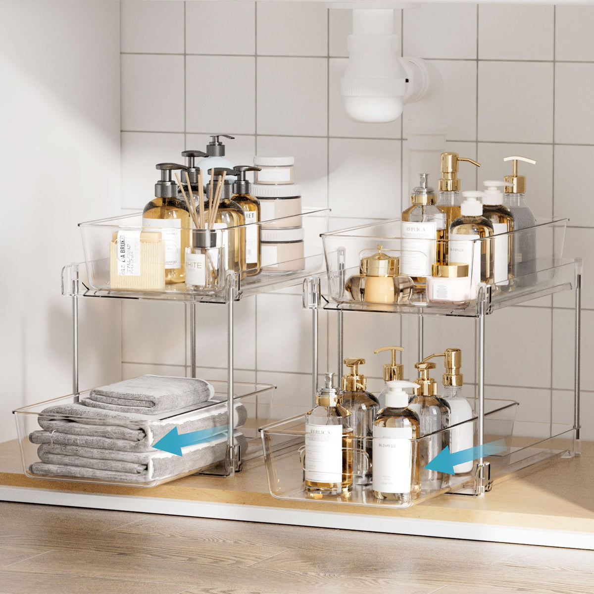 Vtopmart 4-pack set helps organize bathroom, pantry, and more.