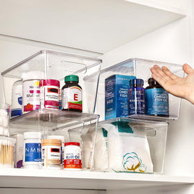 Vtopmart bin in fridge helps organize dairy and beverages.