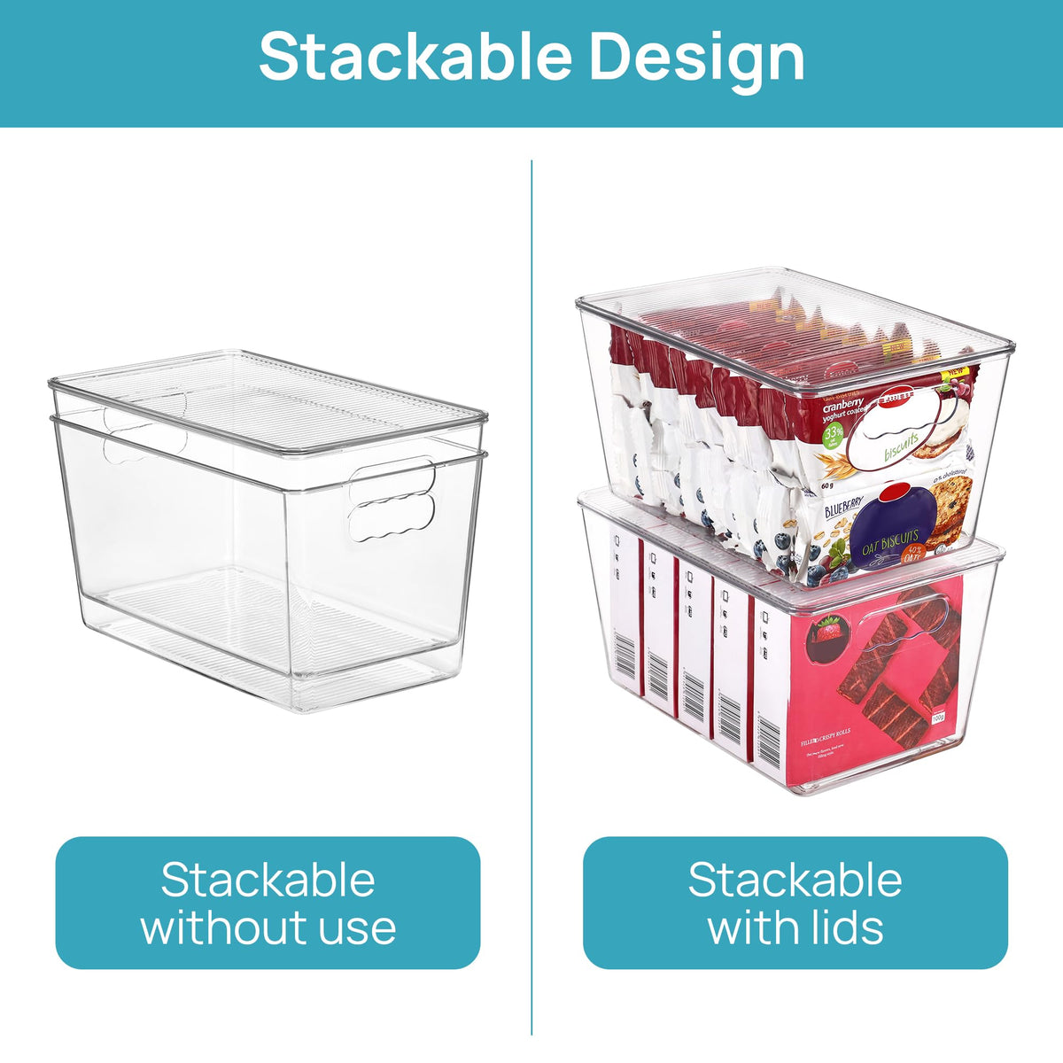 Vtopmart BPA-free durable plastic bin designed for lasting use
