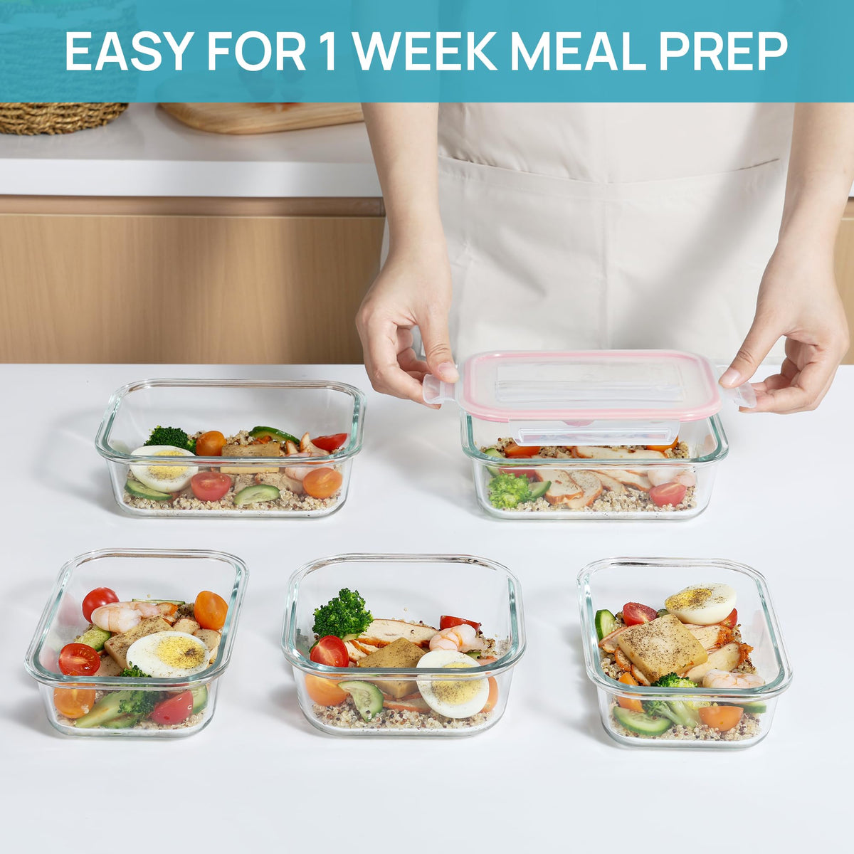 Vtopmart BPA-free glass shows contents clearly for healthy meal planning