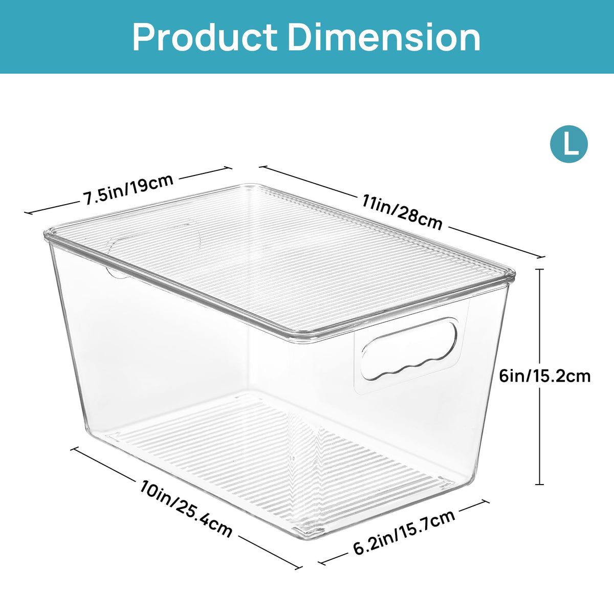 Vtopmart clear-view bin shows contents at a glance for efficient storage.