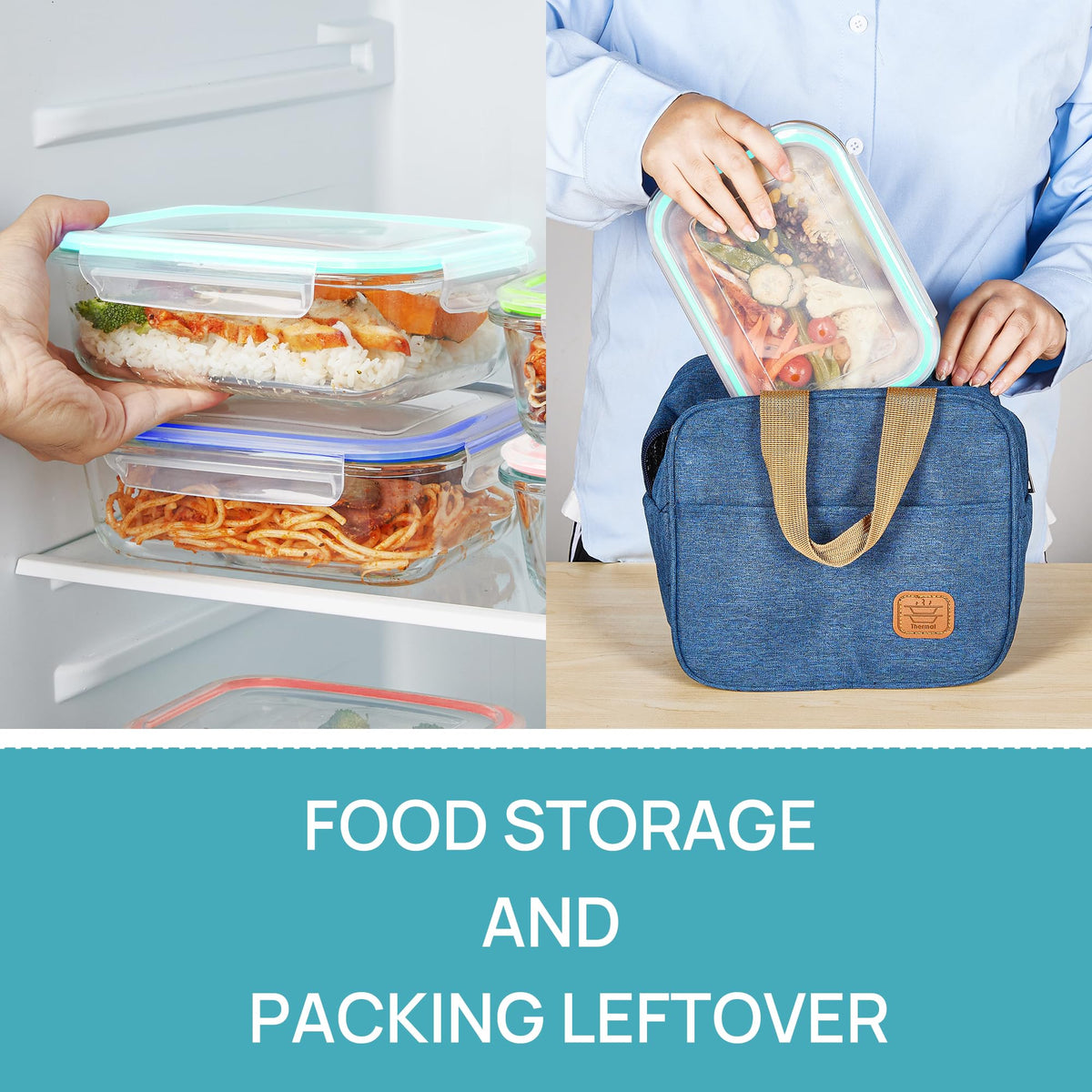 Vtopmart dishwasher-safe glass containers easy to clean after meals.