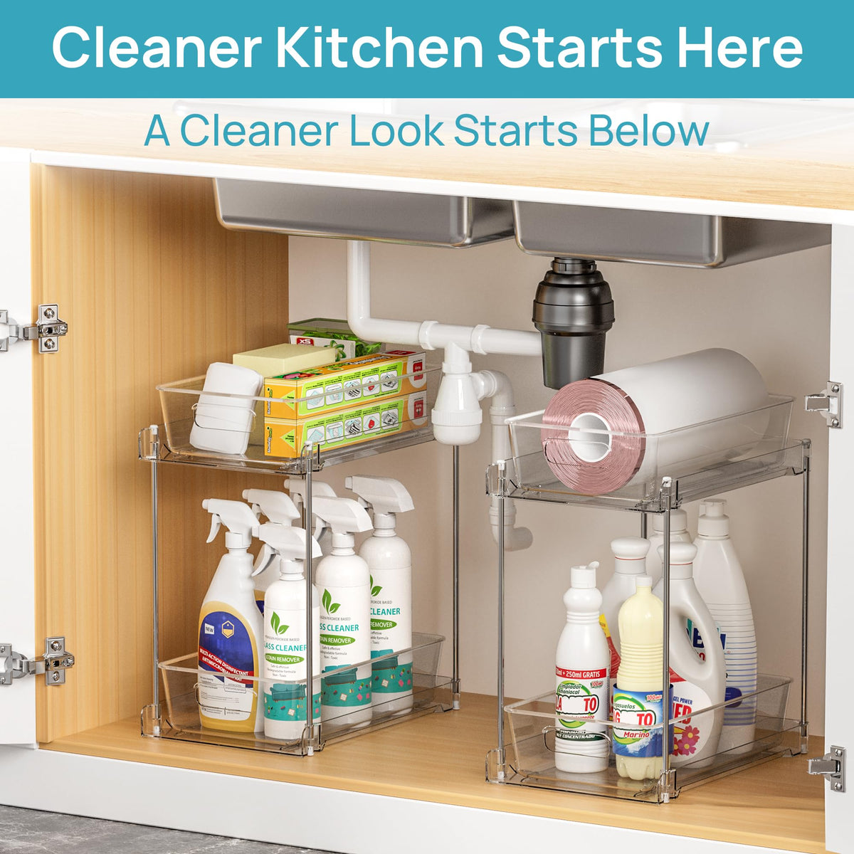 Vtopmart easy-glide pulls ensure quiet, reliable operation.