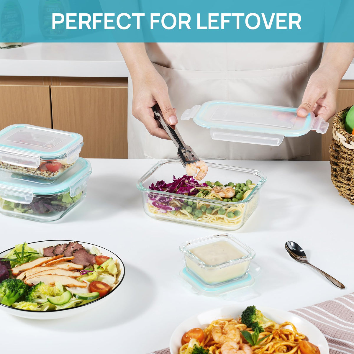Vtopmart glass square 27oz container great for bulk foods.