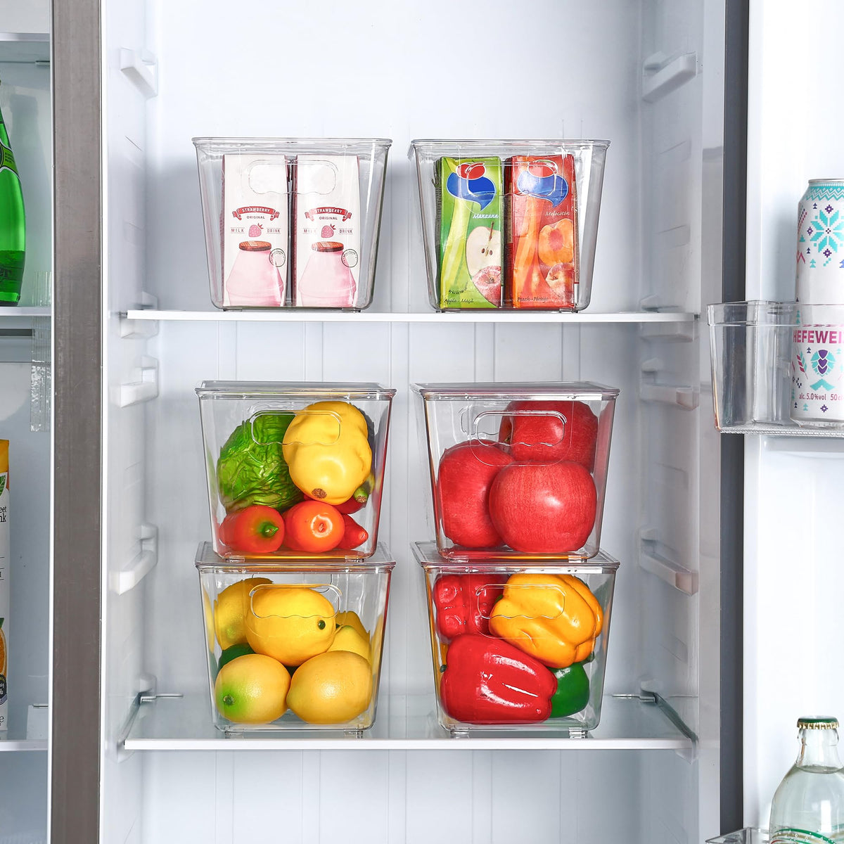 Vtopmart kitchen cabinet organization bin clear enables space-efficient stacking and reuse.
