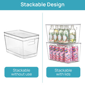 Large plastic storage bin with handles by Vtopmart for easy carrying
