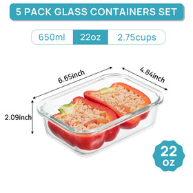 Vtopmart meal-prep glass container system keeps portions organized.