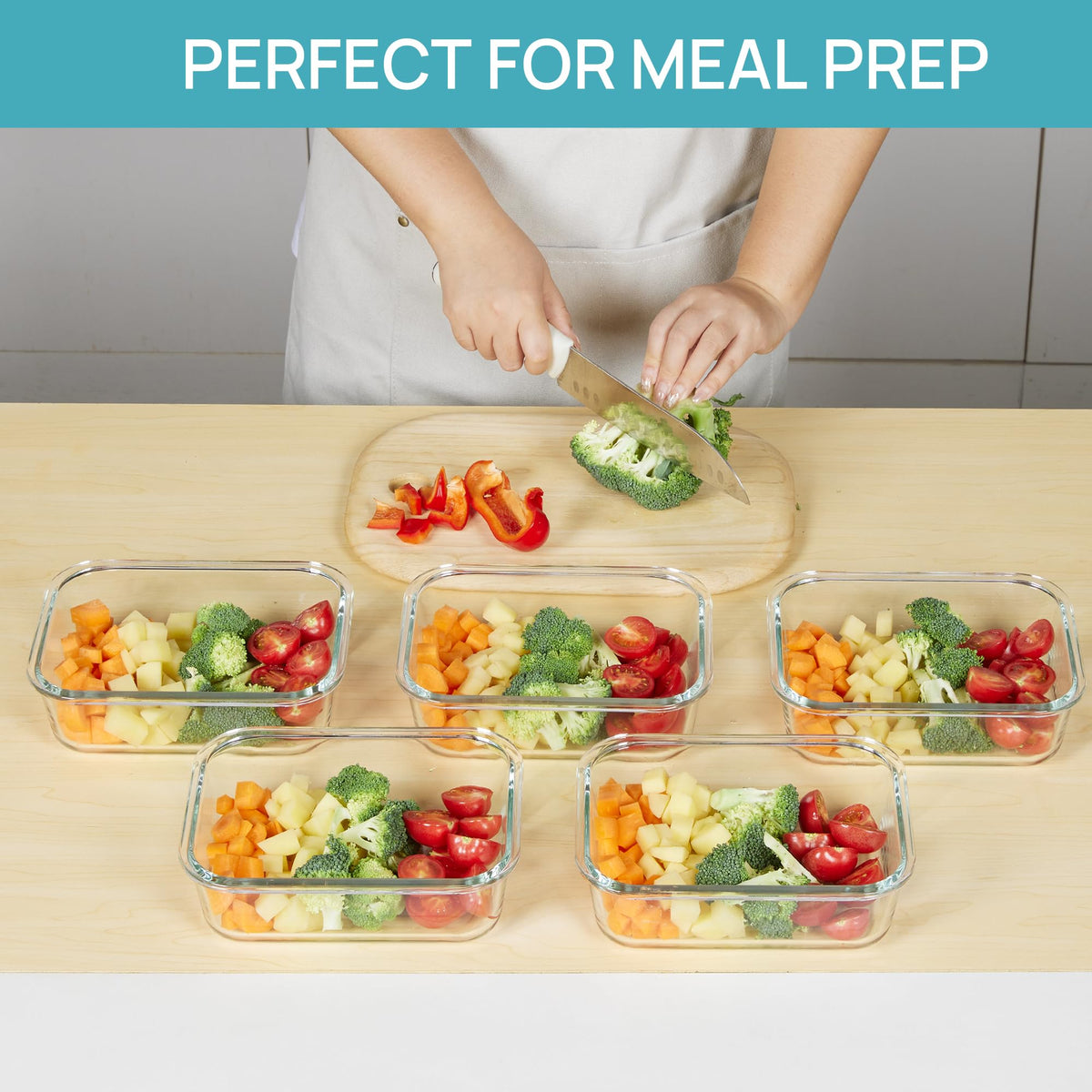Vtopmart oven-safe borosilicate glass for reliable hot meals.