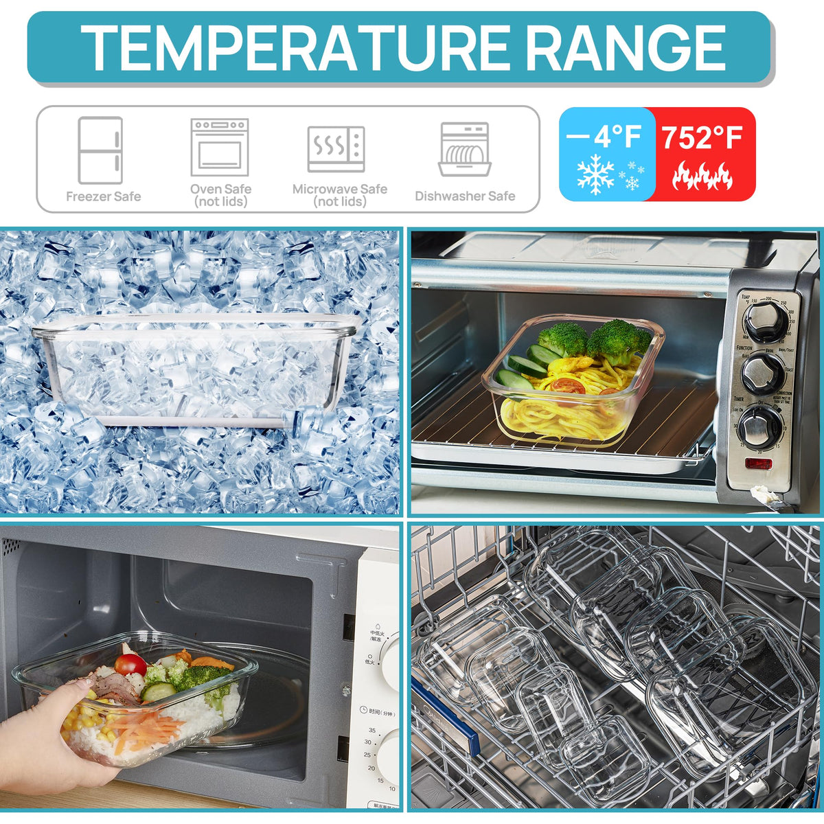 Vtopmart versatile set for freezer storage and everyday meal prep.