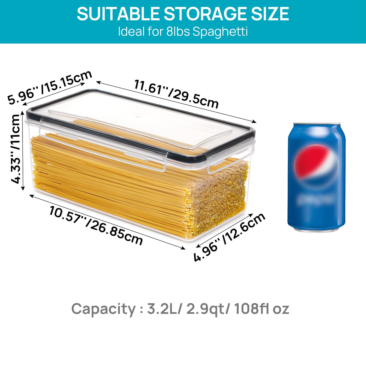 Vtopmart side-lock lids close-up showing secure seal for freshness.