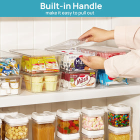 Vtopmart portable bins with built-in handles for quick fridge access
