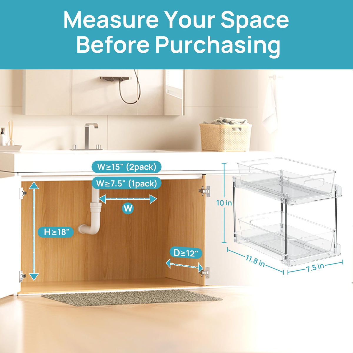 Vtopmart pull-out drawer track system maintains stability during use