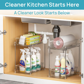 Vtopmart pull-out track system simplifies routine decluttering