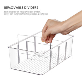 Vtopmart bin with removable dividers for flexible packing and quick access.
