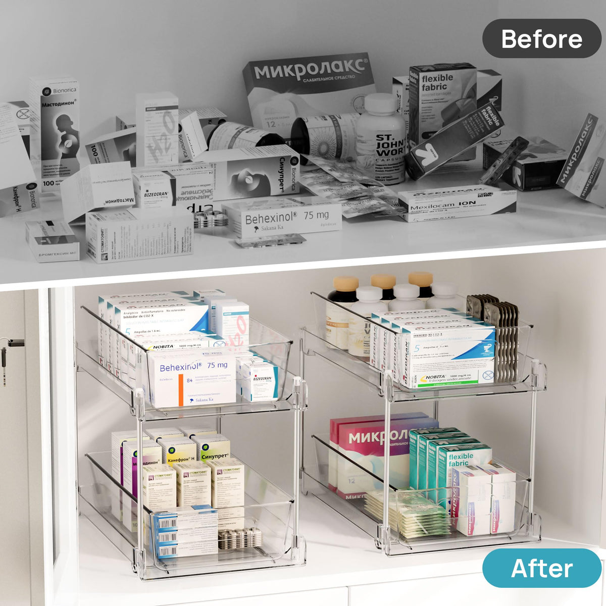 Vtopmart silicone non-slip pads stabilize drawers during extension