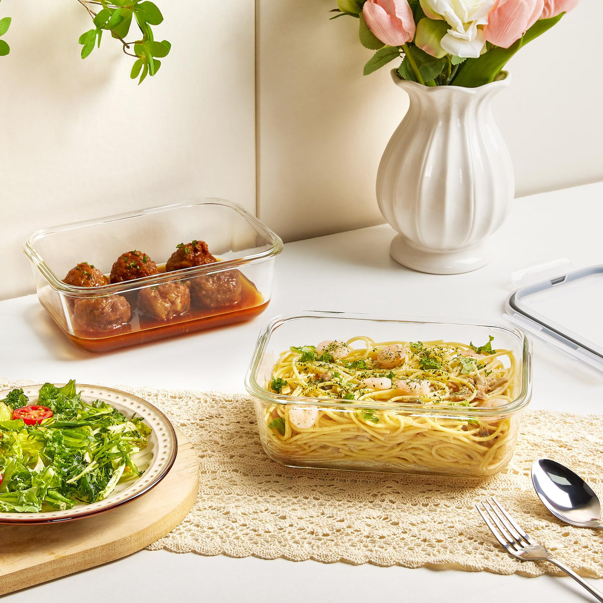 Stackable design to maximize fridge and cabinet organization