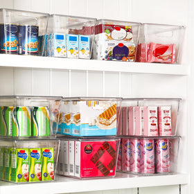 Vtopmart stackable pantry bin saving cabinet space when nested