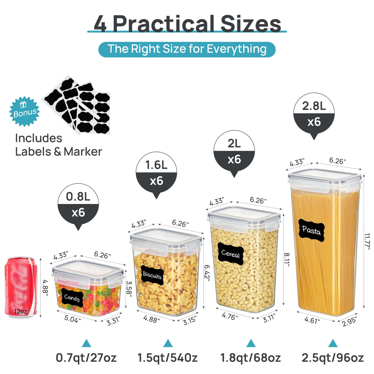 Vtopmart stackable storage saves shelf space and makes pantry prep effortless.