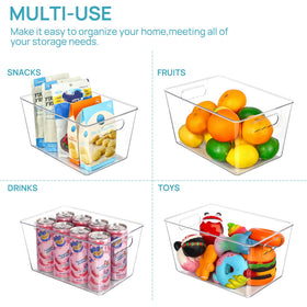 Vtopmart transparent bin enhances shelf visibility and item spotting