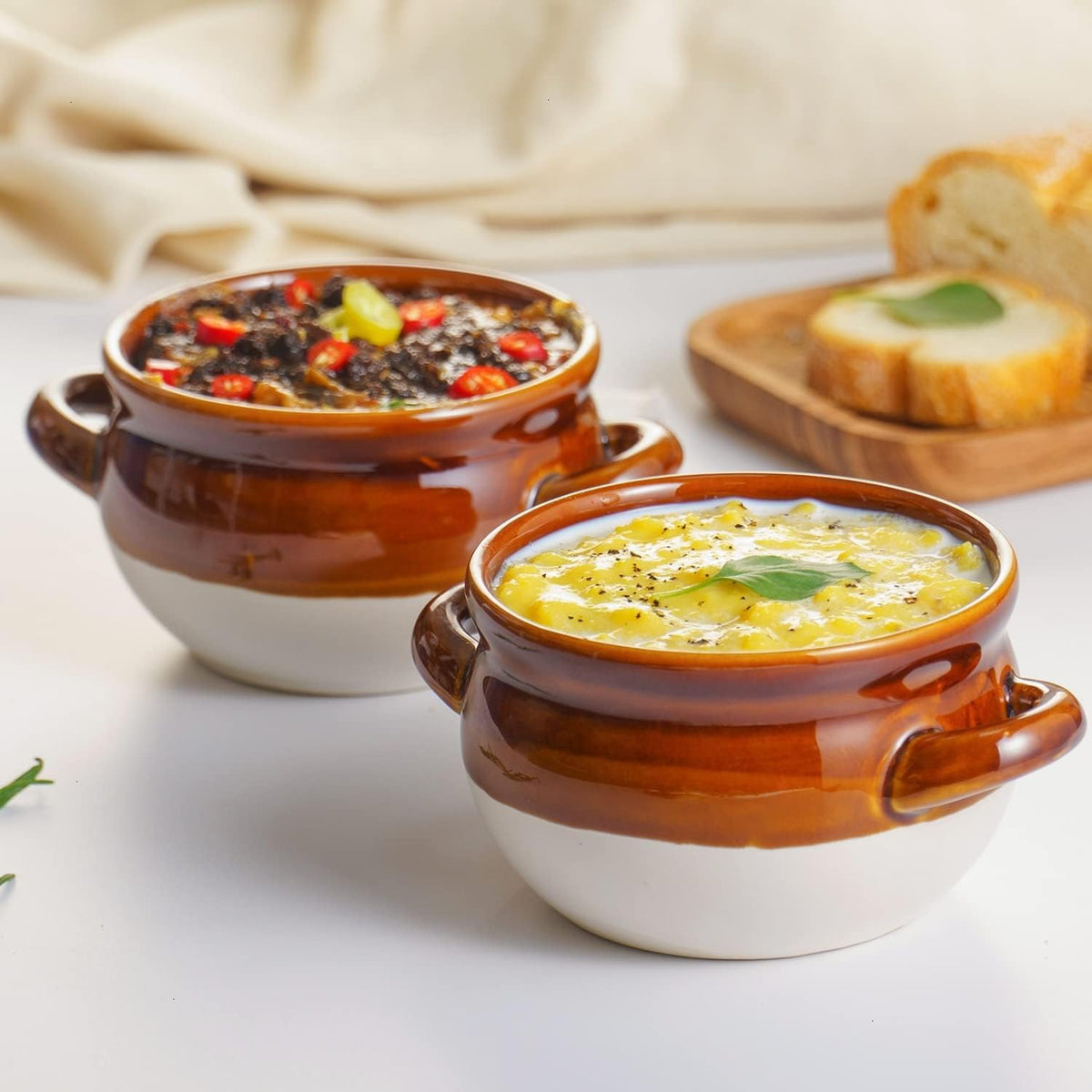 Vumdua oven-safe bowls suitable for broiling and reheating.