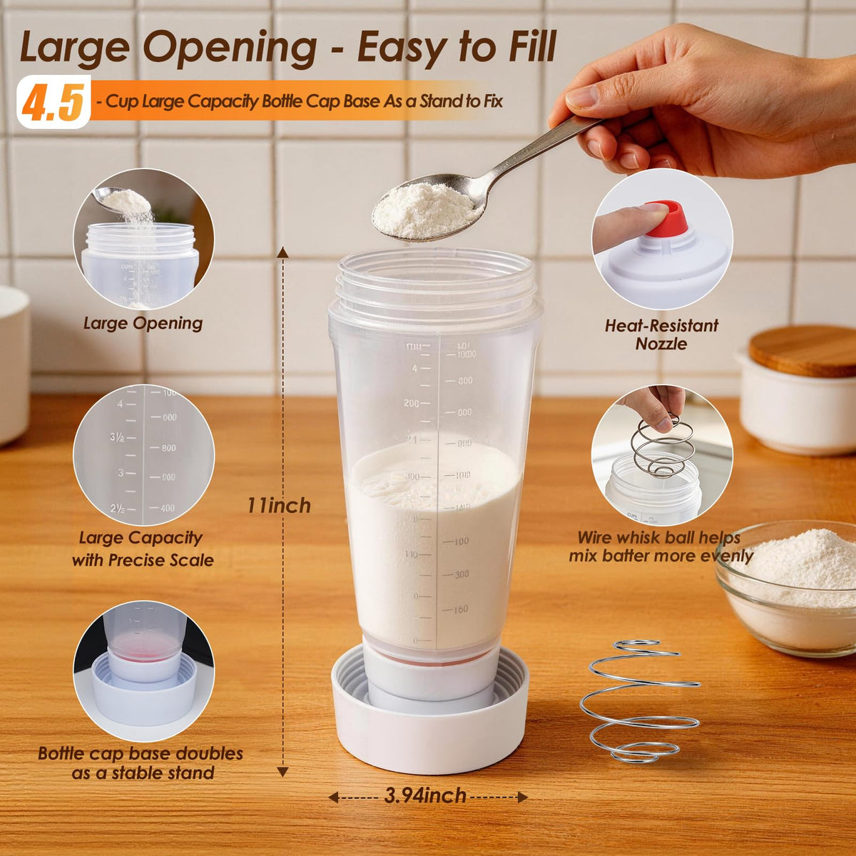 Vyrix bottle cleaning brush for quick kitchen cleanup after baking