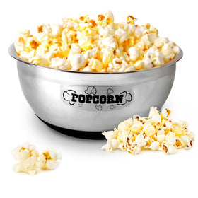 Wabash Valley Farms 8-quart popcorn bowl in stainless steel for easy serving
